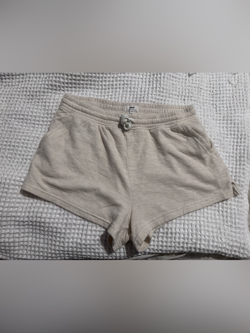 aerie Neutral Ribbed Lounge Shorts - Beige
